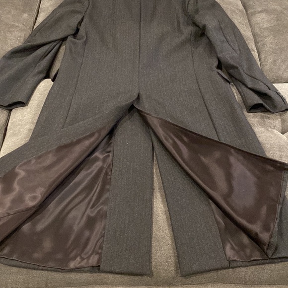 Vintage 90s B.W. Harris Mens 42 Long Black Wool Long Overcoat Topcoat Cosplay - Picture 10 of 10